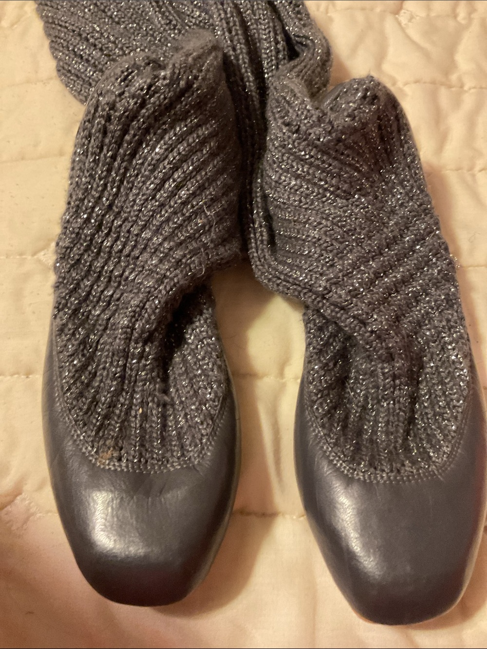 Stella McCartney over the knee knit and leather shoes - Picture 3 of 9